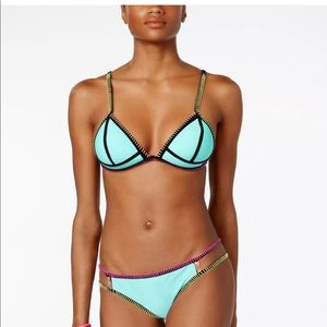 NWT Hula Honey Aqua Color-block Bikini Set M & L